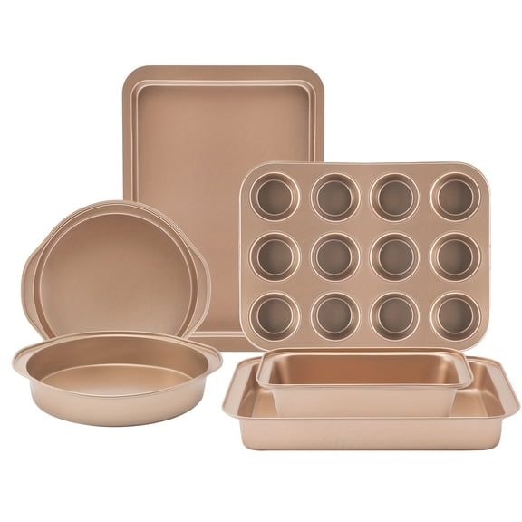 6pcs Bakeware Set: Cake Pan, Pizza Pan, Loaf Pan, Cookie Sheet, Baking Sheet, 12-Cup Muffin Pan - Kitchen & Commercial Baking for Cakes, Cookies, Gifts