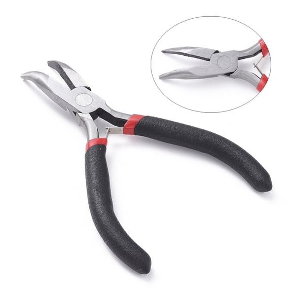 Carbon Steel Bent Nose Jewelry Plier for Jewelry Making Supplies Polishing 12.5cm long