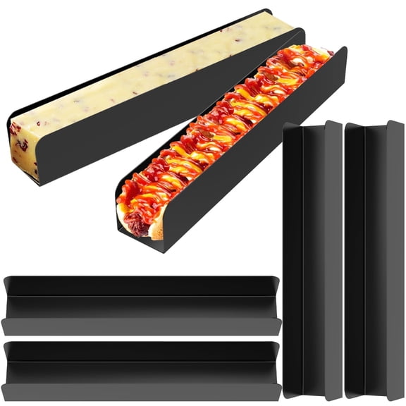 Carbon Steel Biscuit Bread Baking Mold U Shape Cranberry Cookie Pan Non Stick 6 Pcs (black )