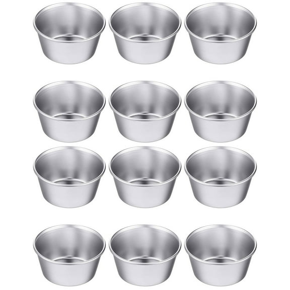 12 Pcs Carbon Steel Non-Stick Mini Cake Pans for Baking Tart Jelly Pudding Molds Small Size Bakeware Set