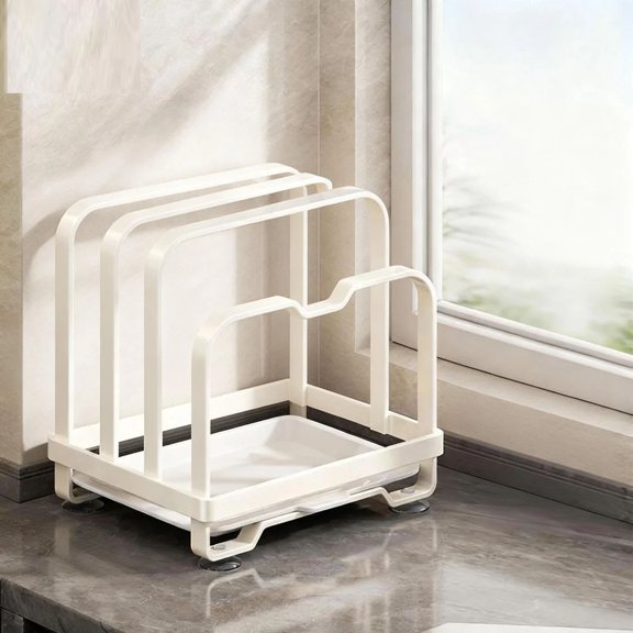 Carbon Steel Cutting Board and Pot Lid Rack Kitchen Tray Storage Organizer