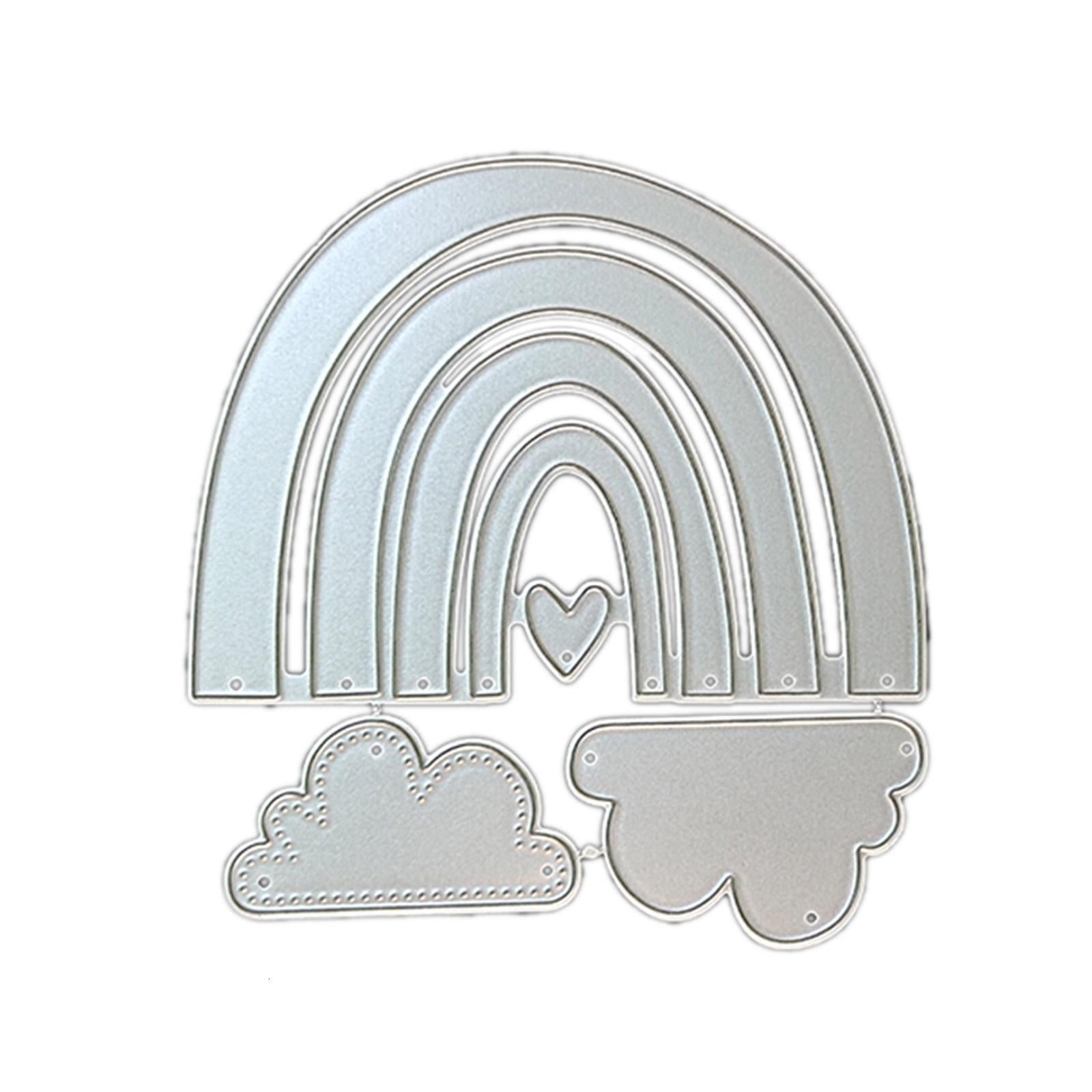 Carbon Steel Cutting Die Metal Rainbow Cloud Love Heart Die Cut Mold ...