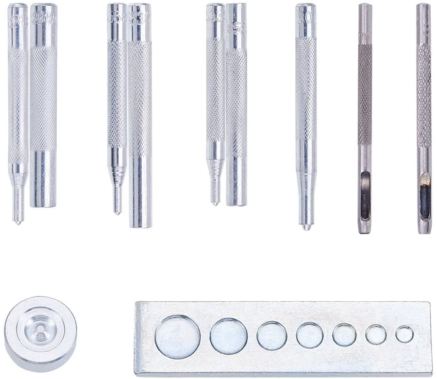 Carbon Steel DIY Leather Craft Tool Die Punch Snap Kit Rivet Setter ...