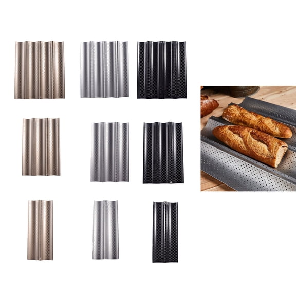 Carbon Steel French Bread Baking Pans Nonstick Perforated Loaf Baking Mold Long Bread Pans Cake Baking Pans for Baking