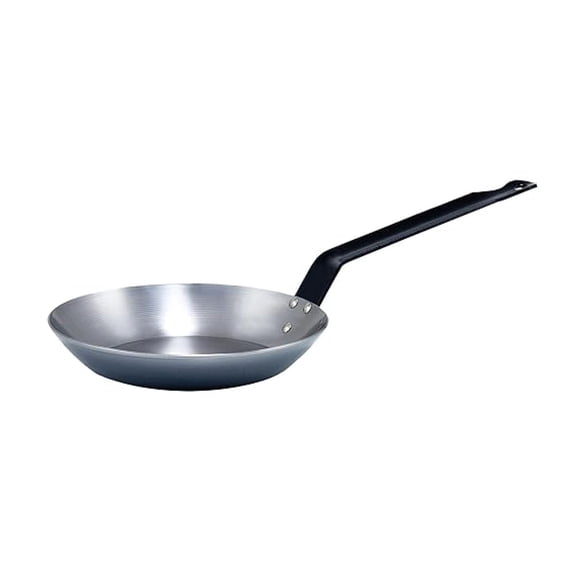 Carbon Steel Fry Pan 8.625 Inch, French Style Frying Pan with Long Handle, Non-Stick Sloped Fry Pan for Searing, Sauteing, & Cooking - Professional Cookware