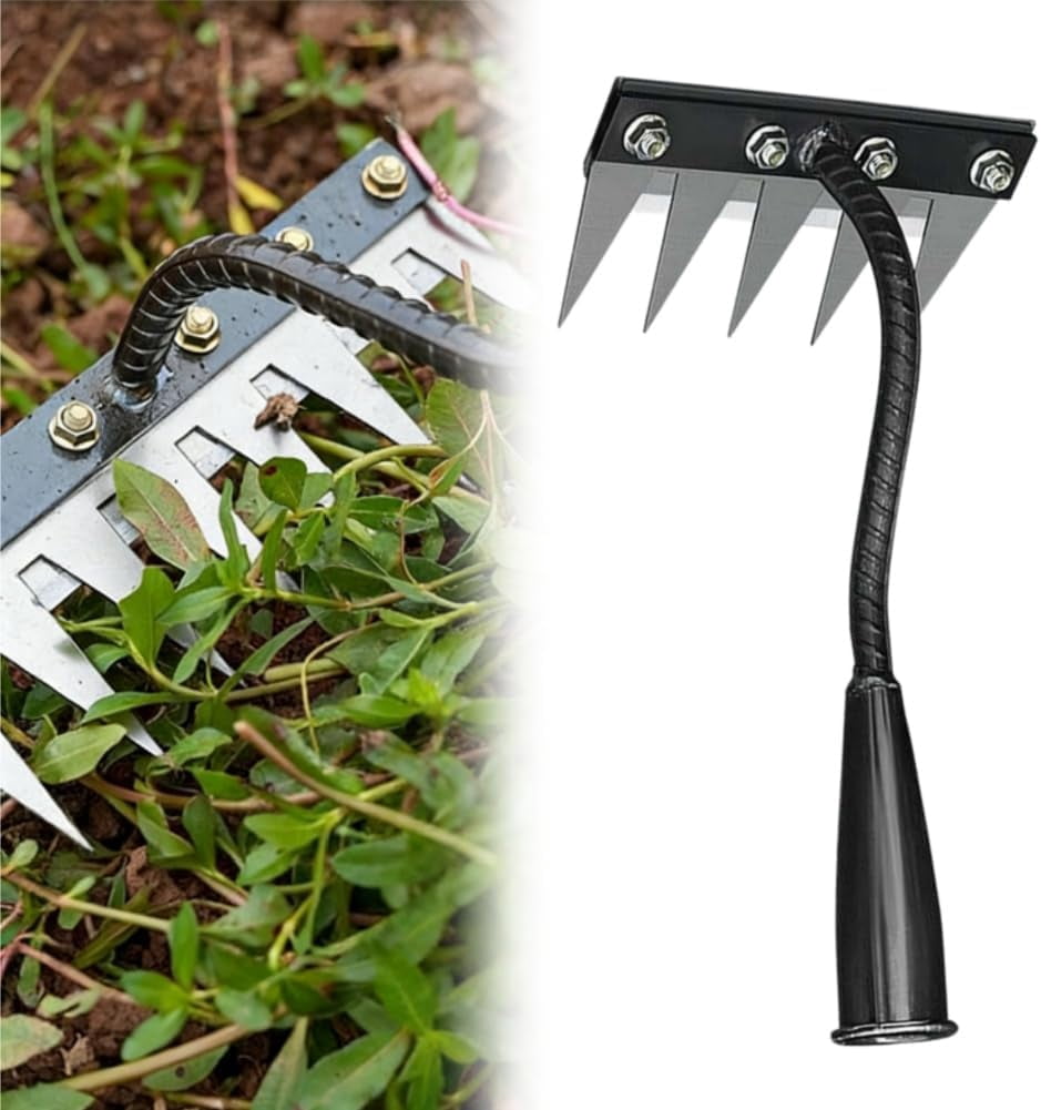 Carbon Steel Garden Hand Rake, 2026 New Garden Hand Rake Tool Carbon Steel 5/6/7/8 Teeth, Heavy Duty Weed Remover Tool for Yard, Farm, Soil & Lawn Care