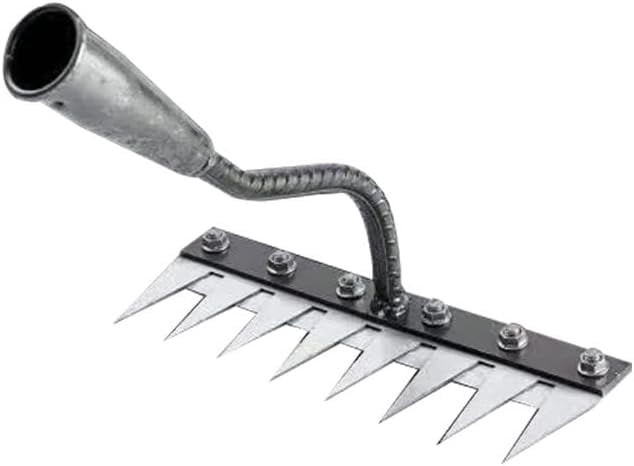Carbon Steel Garden Hand Rake, 8 Teeth Hand Weed Puller Tool for Gardening and Weeding, Heavy-Duty Garden Weed Puller Tool for Lawn Yard Gardens Farm