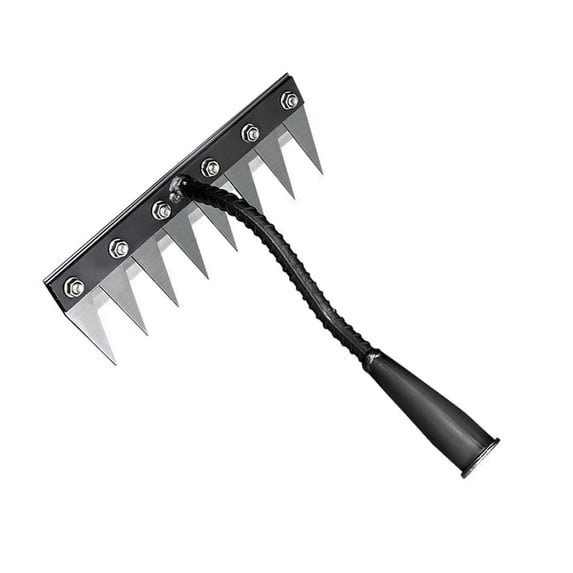Weedscreen Rake Carbon Steel Garden Weeding Rake - Detachable Ergonomic Handle for Yard ...