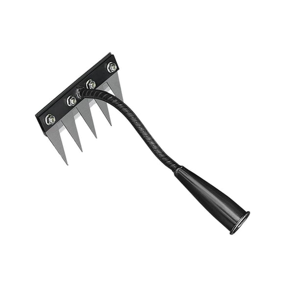 Carbon Steel Garden Weeding Rake, Detachable Manual Weed Puller Tool with Ergonomic Handle for Yard Lawn and Garden - Heavy Duty Dethatching Claw Remover