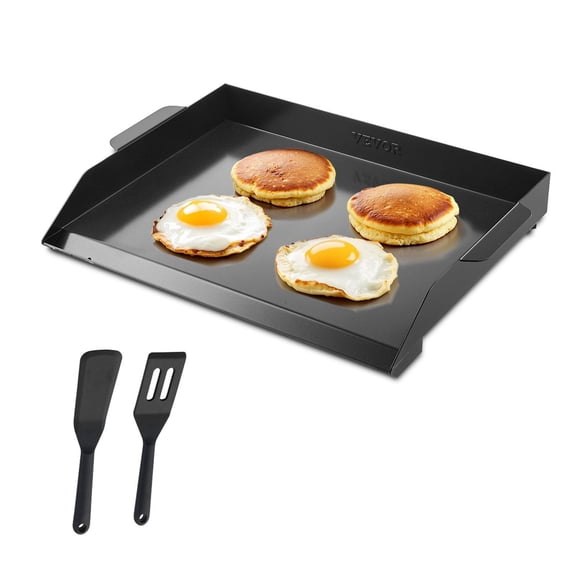 Carbon Steel Griddle 22x16 Inch Universal Flat Top Rectangular Plate Gas Grill Griddle for BBQ Teppanyaki Portable Family Cookware for Camping Tailgating Party Black