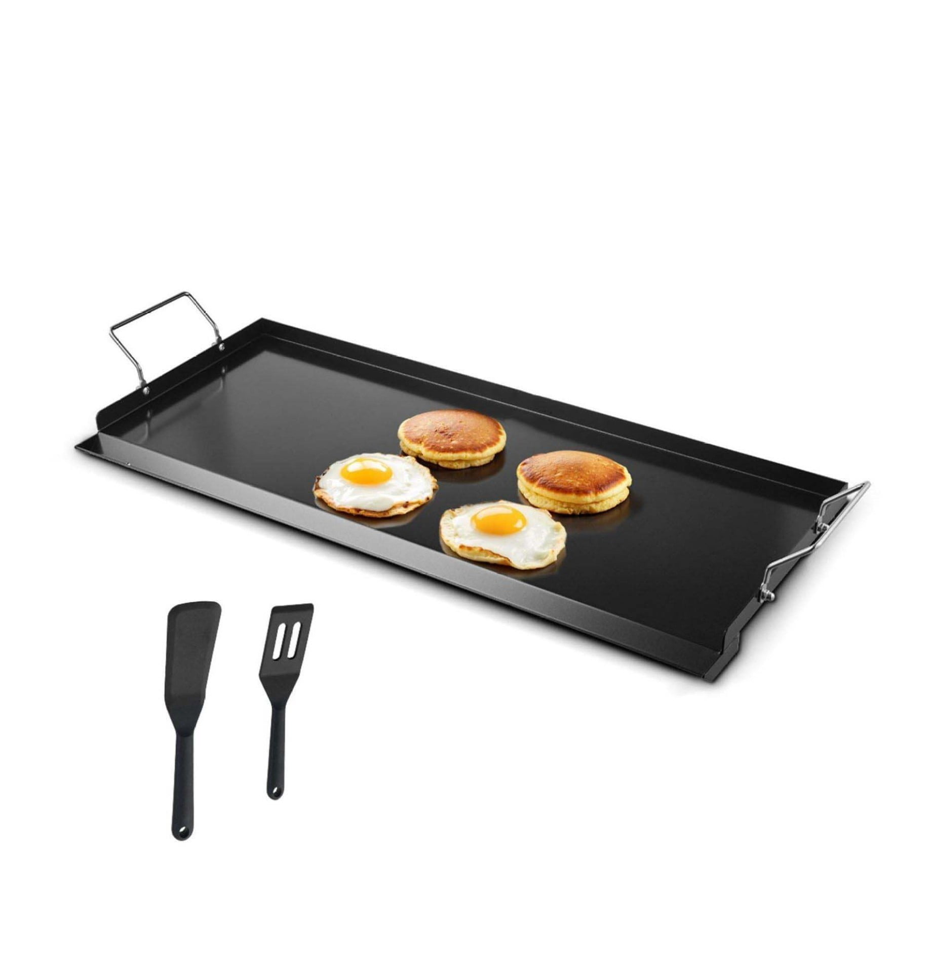 Carbon Steel Griddle 32x14 inch, Flat Top Griddle for Gas Grill, BBQ, Teppanyaki, Portable Cookware with Handle, Camping & Tailgating