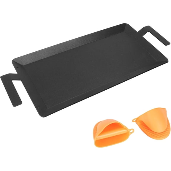 Carbon Steel Griddle - Professional Cookware Griddle Pan for Induction, Stove Top, Gas Grill, Cooktop, Electric and , 24" x 10" NonStick Flat Top Griddle Plate Skillet, Indoor/Outdoor Use