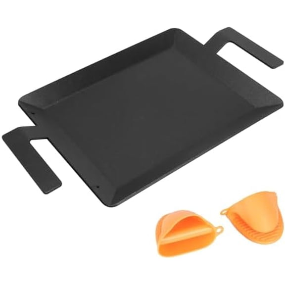 Carbon Steel Griddle - Professional Cookware Griddle Pan for Induction, Stove Top, Gas Grill, Cooktop, Electric and more, 17" x 10" NonStick Flat Top Griddle Plate Skillet, Indoor/Outdoor Use