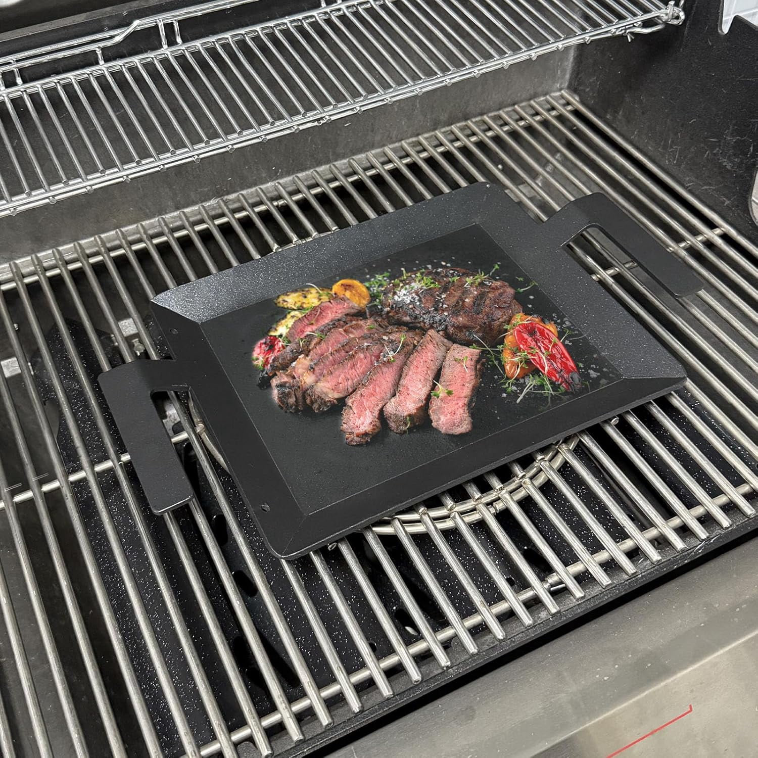 Carbon Steel Griddle - Professional Non-Stick Flat Top Cookware for Induction, Stove, Gas Grill, Electric & More