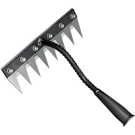 Carbon Steel Heavy-Duty Garden Hand Rake, Iron Weeding Rake for Gardening & Weeding