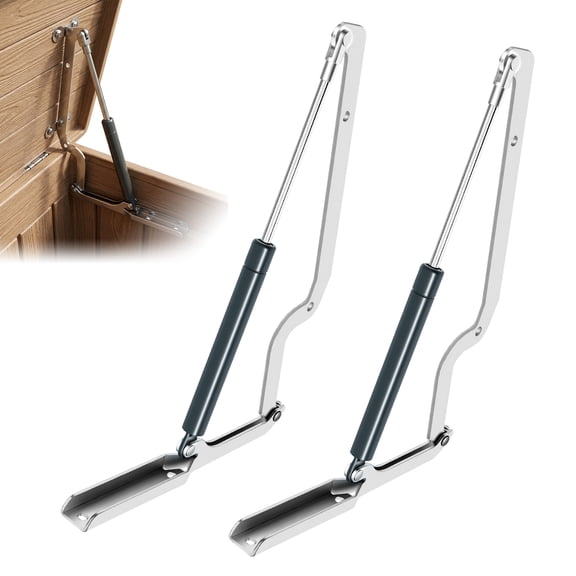 Carbon Steel Lid Support Gas Struts for Deck Box, Hydraulic Hinge Replacement Parts, 2-Pack (Screws Not Included)