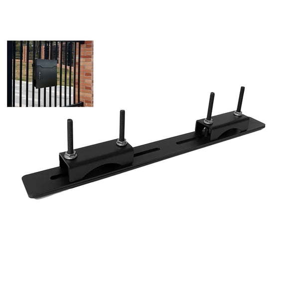 Carbon Steel Mailbox Mounting Bracket, Black, For Gates Railings Fences