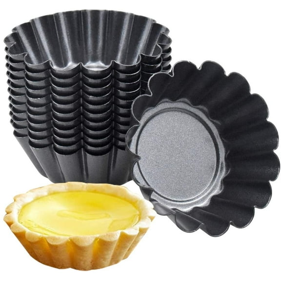 Carbon Steel Mini Tart pans, Egg Molds, Cupcake & Cheesecake Forms, Non-stick, Reusable Baking Tools.
