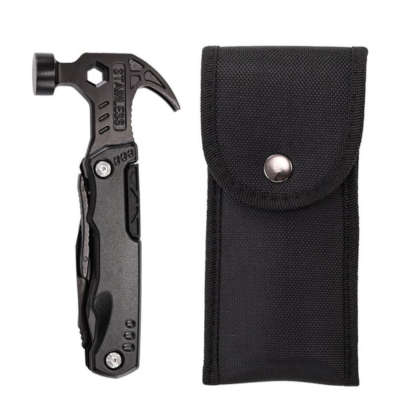 Carbon Steel Multifunctional Multitool with Claw Hammer & Pliers, Portable Utility Hand Tool with Protective Nylon Sheath,Emergency Survival Gear for Camping, Hunting, Hiking and Household Electrical