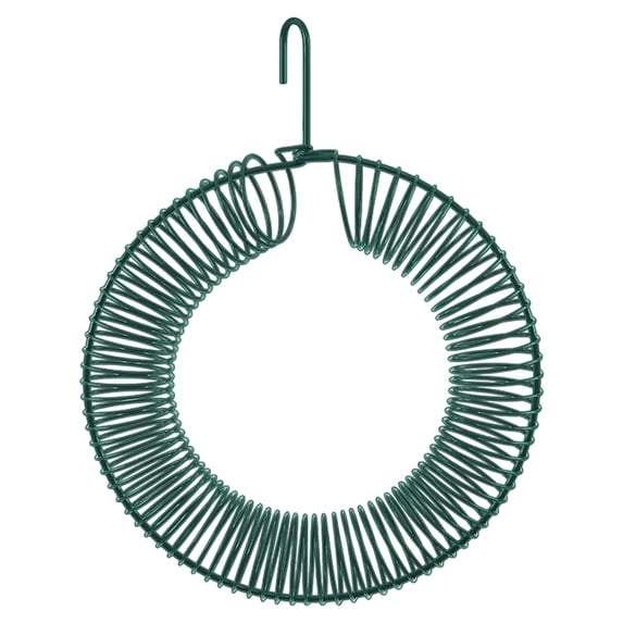 Carbon Steel Peanut Bird Feeder With Hanging Hook Hanging Wreath Birdfeeders Rustproof & Weatherproof Peanut Ring Squirrels Food Container For Outdoor Birds Squirrels Feeding(green)
