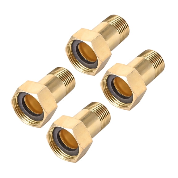 Carbon Steel Pipe Fitting, Hex Nipple, G1/2 Male x 3/4PT Female Thread Connector Couplings 4 pcs