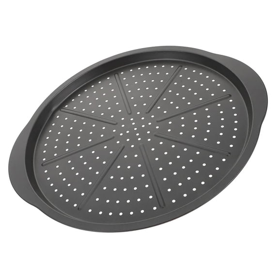 Carbon Steel Pizza Pan 15Inch Perforated Nonstick Surfaces Ergonomic Handle Great Heat Circulations Baking Sheet Tray