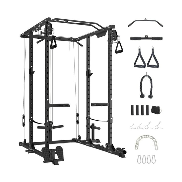 Carbon Steel Power Cage, Multi-Function Workout Cage with Cable Cross ...