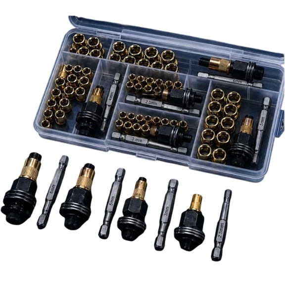 Carbon Steel Rivet Nut Set M3-M8 Threaded Insert Kit, High-Strength Rivnut Assortment for Automotive Repair DIY Fastening, 1 Set (k)
