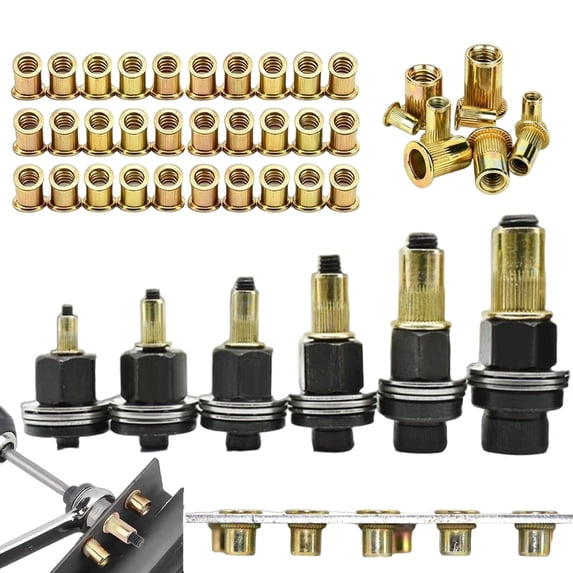 Carbon Steel Rivet Nut Tool Set, Head Rivet Nut Tool Kit, Manual Rivet ...