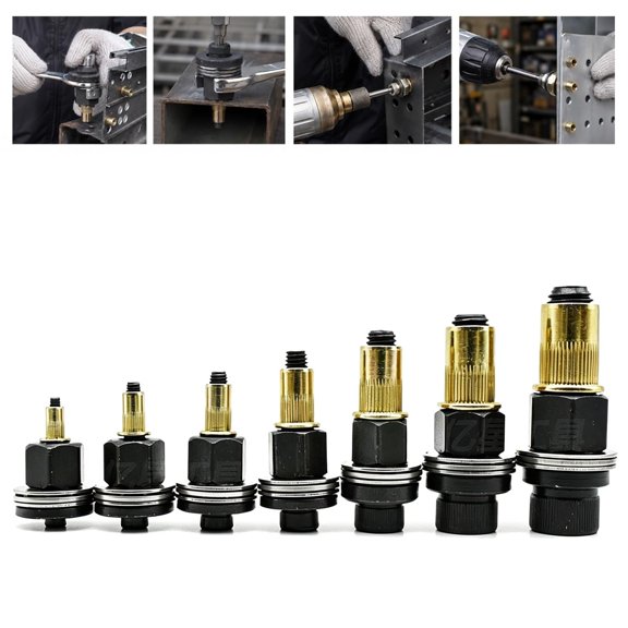 Carbon Steel Rivet Nut Tool Set Manual Blind Insert, Mandrel Replacement Nosepiece, Metric M3 M4 M5 M6 M8 M10 M12 Rivnut Kit