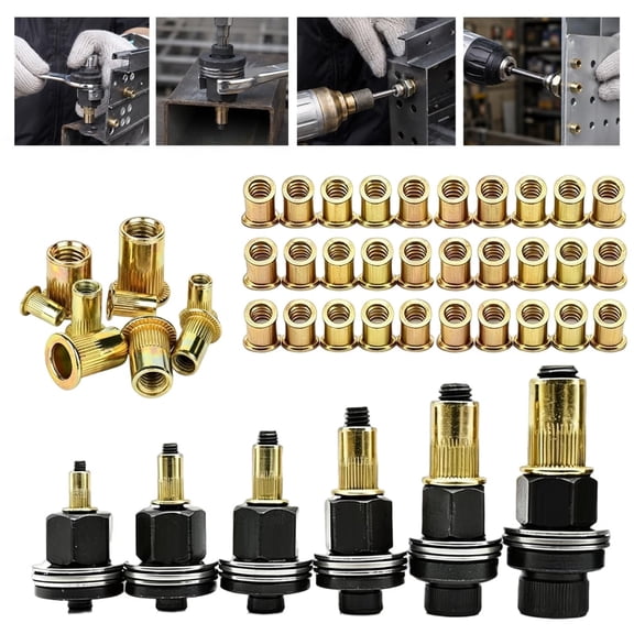 830-Piece Metric Rivet Nut Assortment, M3 M4 M5 M6 M8 M10 M12 Flat ...