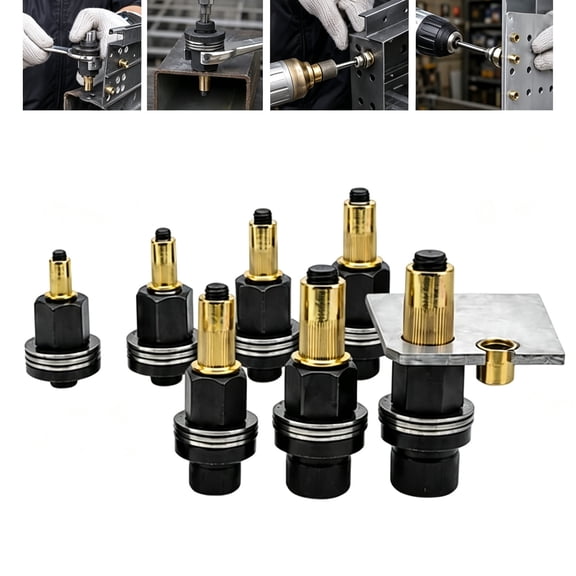 Carbon Steel Rivet Nut Tool Set, Manual Hand Riveter Nut Kit with M3-M12 Metric Mandrels & Nosepieces for Automotive Industrial Metalworking
