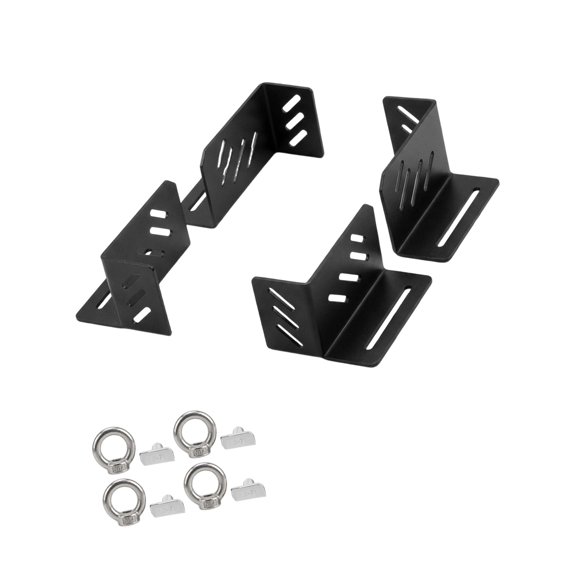 Carbon Steel Roof Rack Hardware, Tie-Down Loop Bracket Set with Slotted Clips for Cargo Mounting Setup Work Tasks