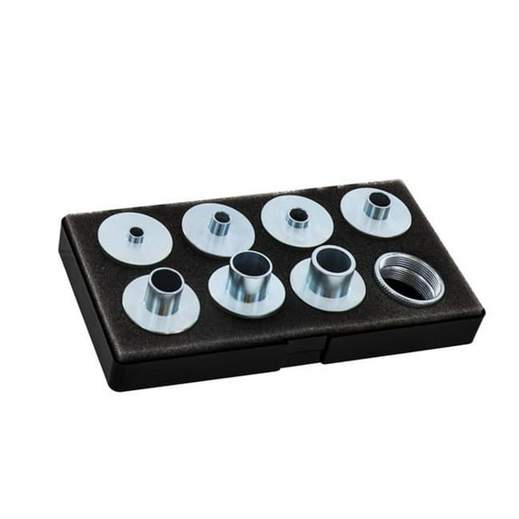 Carbon Steel Router Bushing Set, Silver - 9 Piece