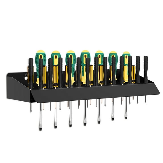 Carbon Steel Screwdriver Organizer Large Capacity Wall Mount Tool Organizer Enduring Tool Storage Rack for Workshop