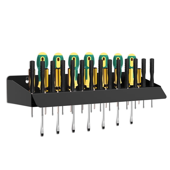 Carbon Steel Screwdriver Organizer Large Capacity Wall Mount Tool Organizer Enduring Tool Storage Rack for Workshop