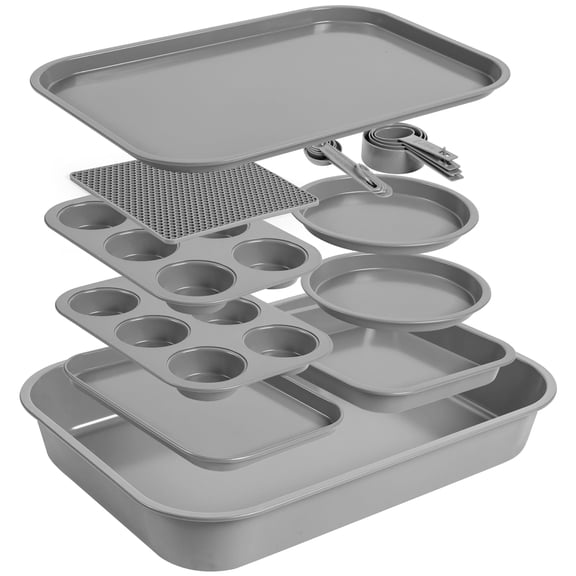 Carbon Steel Stackable Nonstick Bakeware Set, 11-Piece, Multi-Use Baking Pans