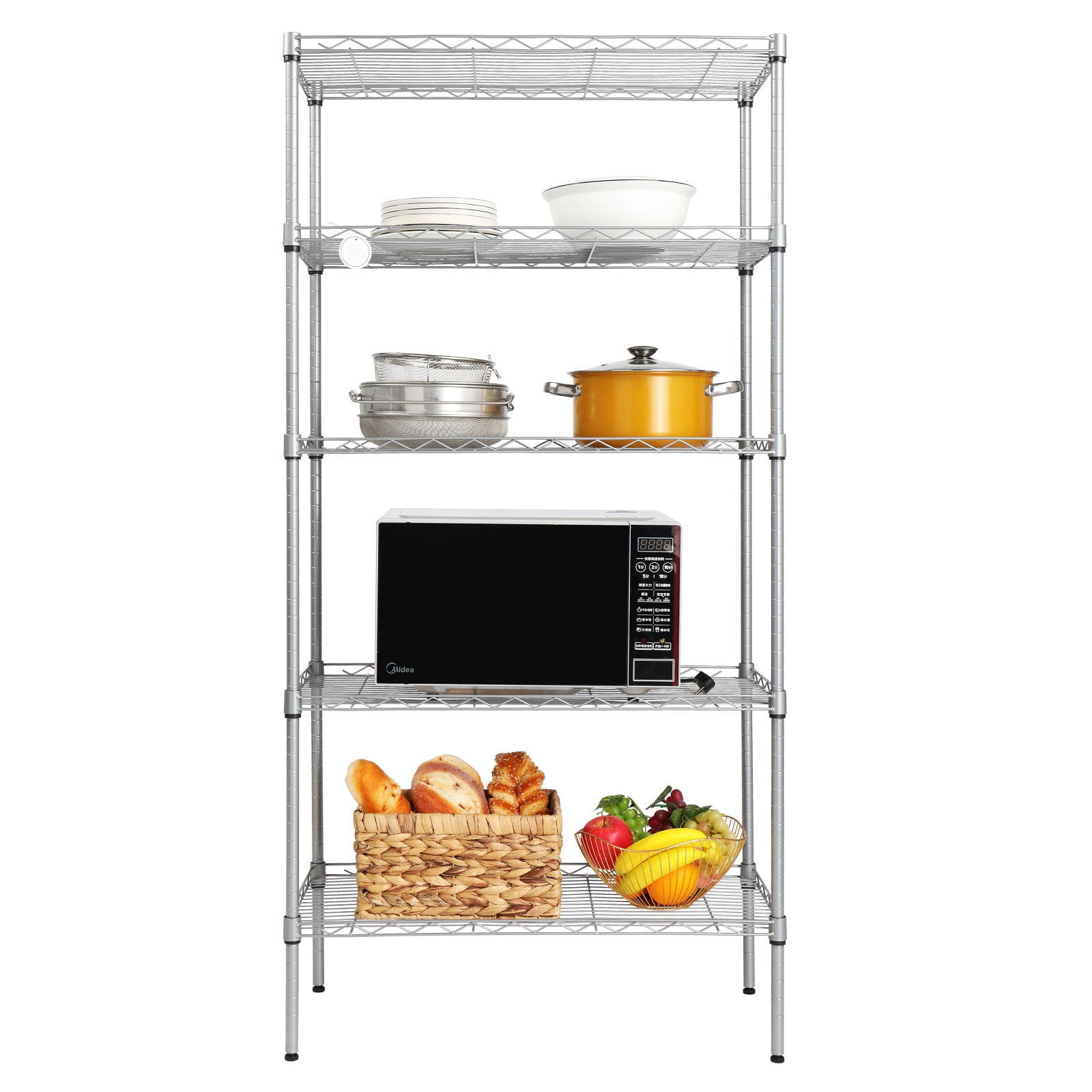 Metal Rackself Carbon Steel Storage Rack 5-Tier Rectangle Metal Shelving Unit, 30
