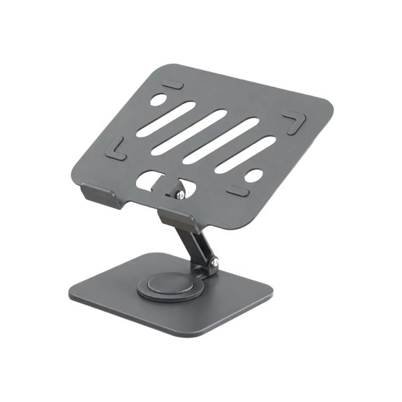 Carbon Steel Tablet Stand with Folding Frame, Turning Joint, and Open Rear Support Plate for Desktop Screen Viewing