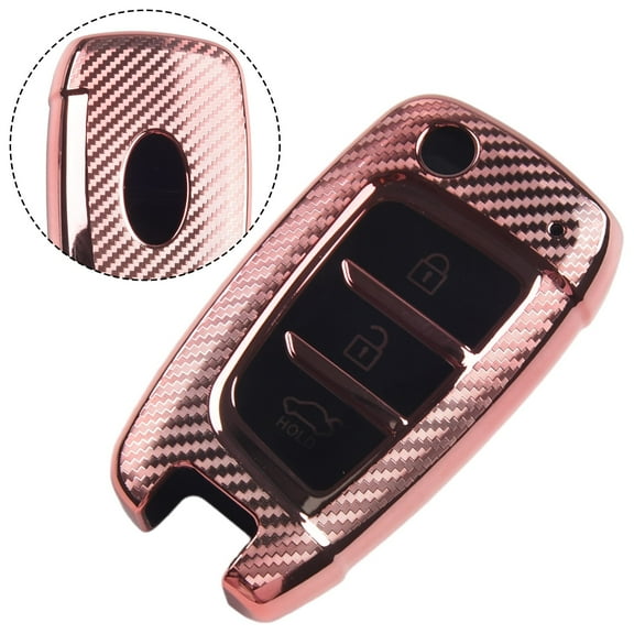 Carbon TPU Car Key Case Cover Fob for HYUNDAI for Elantra ix35 3 Button