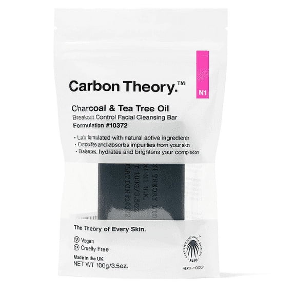 Carbon Theory Charcoal & Tea Tree Oil Breakout Control Facial Cleansing Bar 3.5oz