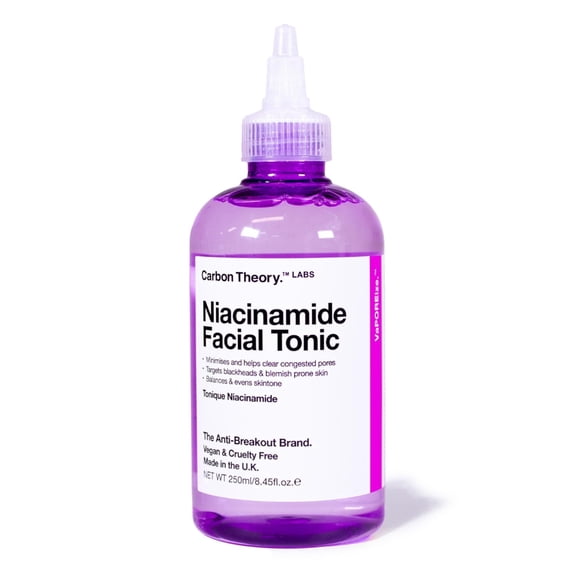 Carbon Theory VaPOREize Niacinamide Face Toner for Blemish Prone Skin, Evens Skin Tone, Helps Minimise and Clear Congested Pores with Calamine Extract 250ml