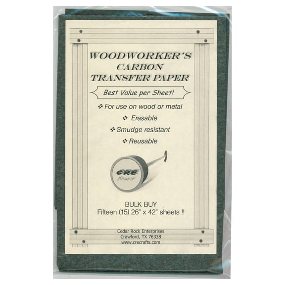 Carbon Transfer Paper for Woodworking - 15 Sheets 26x42", Professional Grade Tracing Paper - Durable, Erasable, Smudge Resistant for Wood Patterns & Crafts black