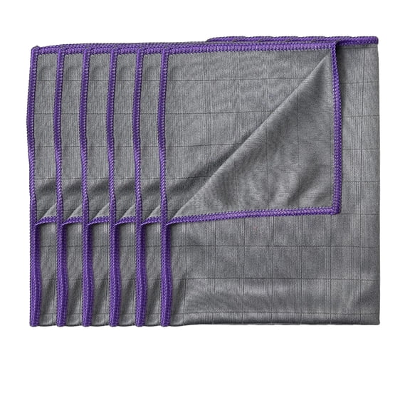 Carbon Tuff Cleaning Cloths Carbon Fiber Microfiber Glass Polishing 6PCS Green for Home Window Cars