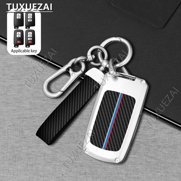 Carbon fiber pattern Car Holder Shell Key Cover Case For Toyota D 2/3/4 buttons key case RAV4 Camry 55 Yaris Hybrid Auri