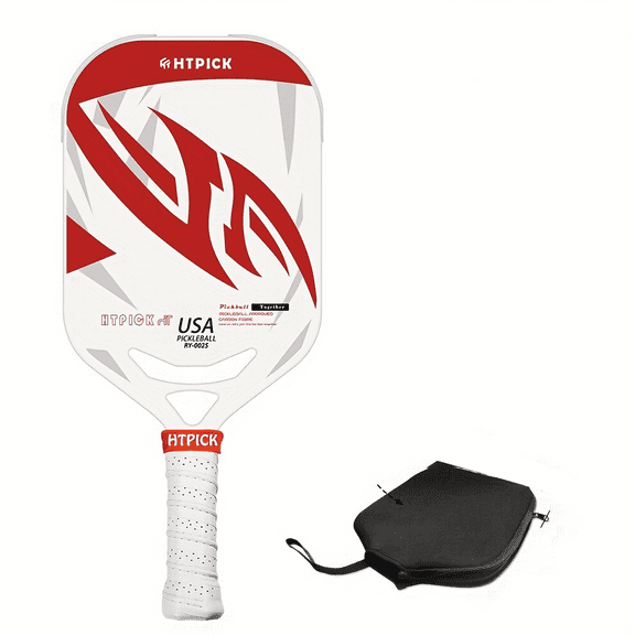 Carbon fiber pickup racket with air throat, hot formed pickup racket for power and control, 14mm polypropylene honeycomb core, textured carbon sand surface