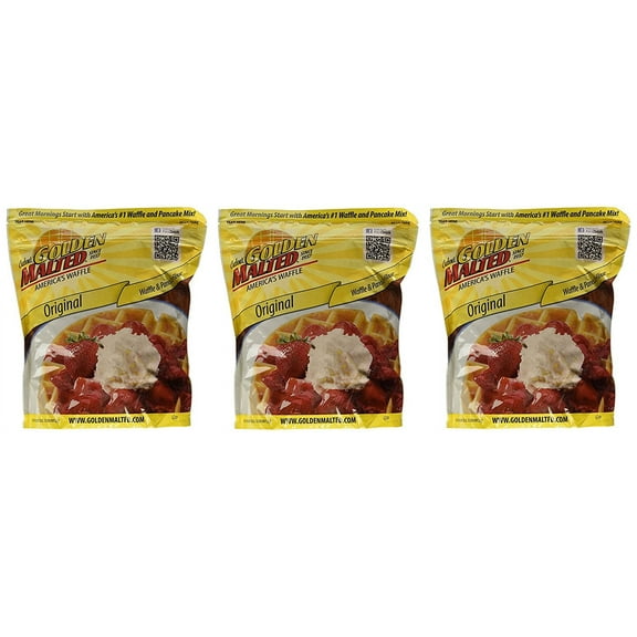 Carbon's Golden Malted Original Waffle and Pancake Flour, 32 Ounce (Pack of 3)