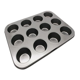 RUAFOX Giant Cupcake Pan- Carbon Steel Baking Mold Perfect 2-Sided Jumbo 3D Cup Cake Tin - Complete with Premium 8 Icing Spatula