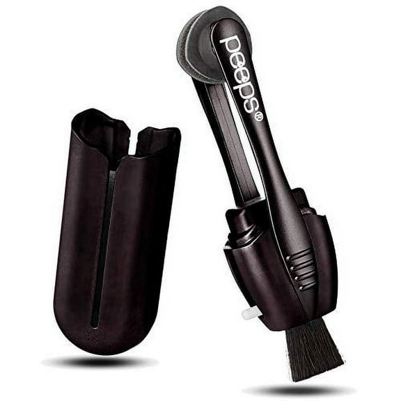 CarbonKlean Peeps Eyeglass Lens Cleaner - Efficient and Durable Carbon Microfiber Technology - Exclusively Used by NASA - 500 Uses, Soft Touch Black (2 Pack)