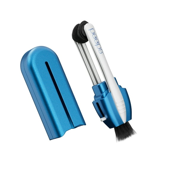 CarbonKlean Peeps Glasses Cleaner - for Eyeglasses, Reading Glasses, and More - Lens Cleaner With Carbon Microfiber Tech - Blue Soft Touch - 1 Count